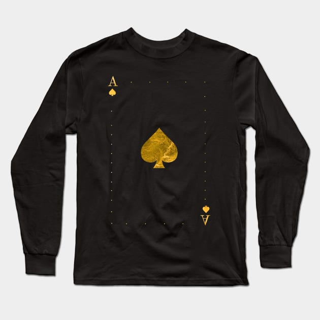 Ace of Spades - Golden cards Long Sleeve T-Shirt by GreekTavern